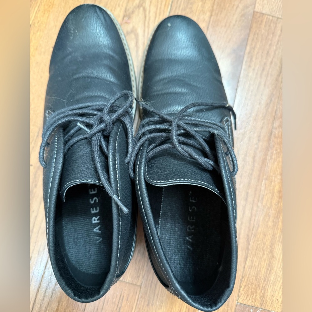 Varese Men's Black Leather Derbys